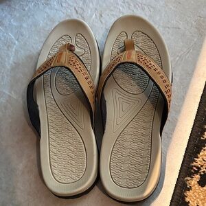 Stylish Tan and Black Men's Flip-Flops